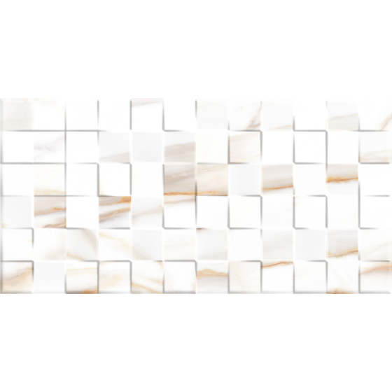 ARDENZA CUBIK BRILLO 25x50 λευκό πλακάκι τοίχου γυαλιστερό όψη μαρμάρου